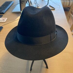 Borsalino Marengo black felt fedora hat 60